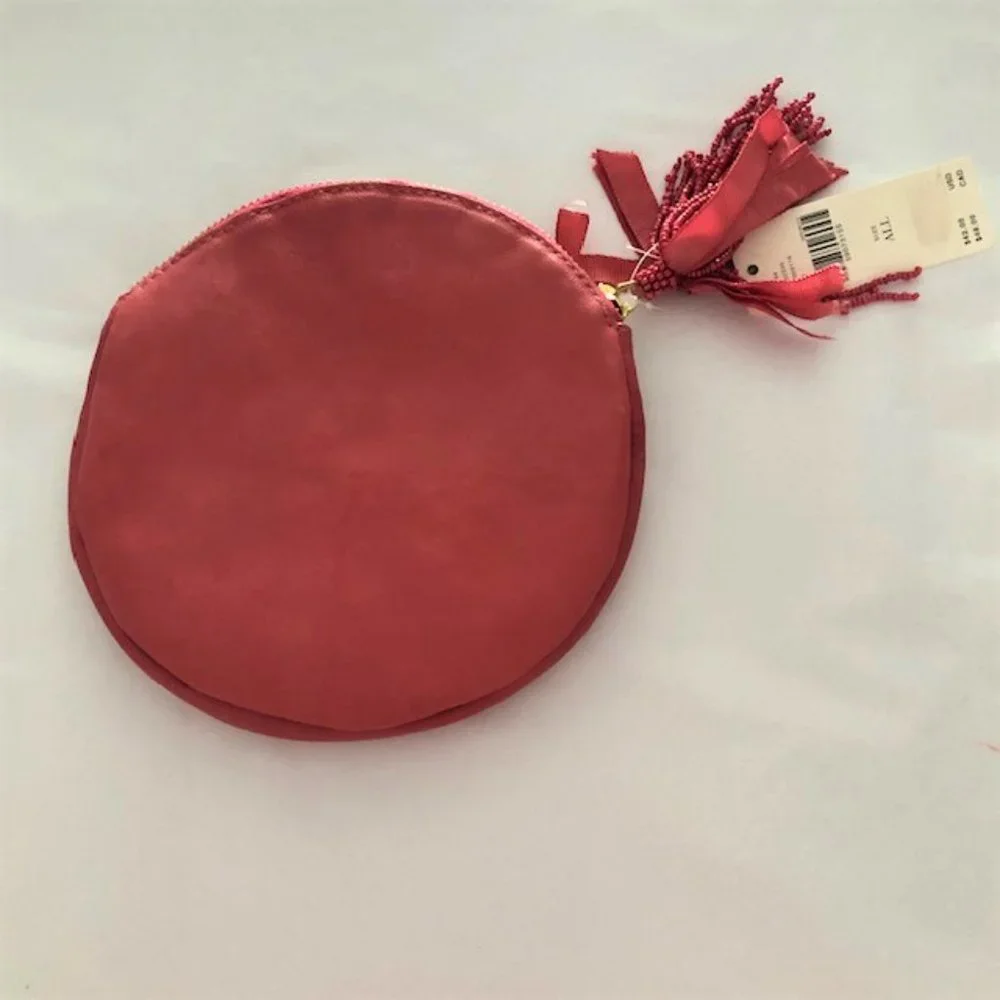 U Embellished Leather Monogram Pouch by Anna Harlow Rosso from Anthropologie NTW